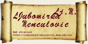 LJubomirka Menčulović vizit kartica